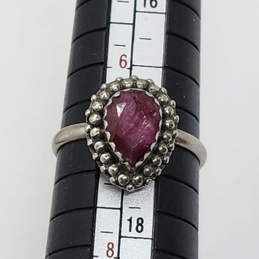 Ruby Sterling Silver 925 Ring  Size 7